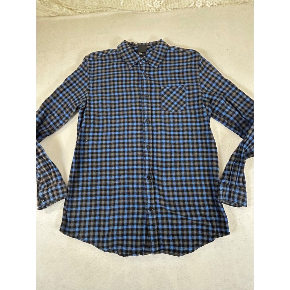 Shaun‎ White Flannel Button Down Men XL Blue Plaid Skater